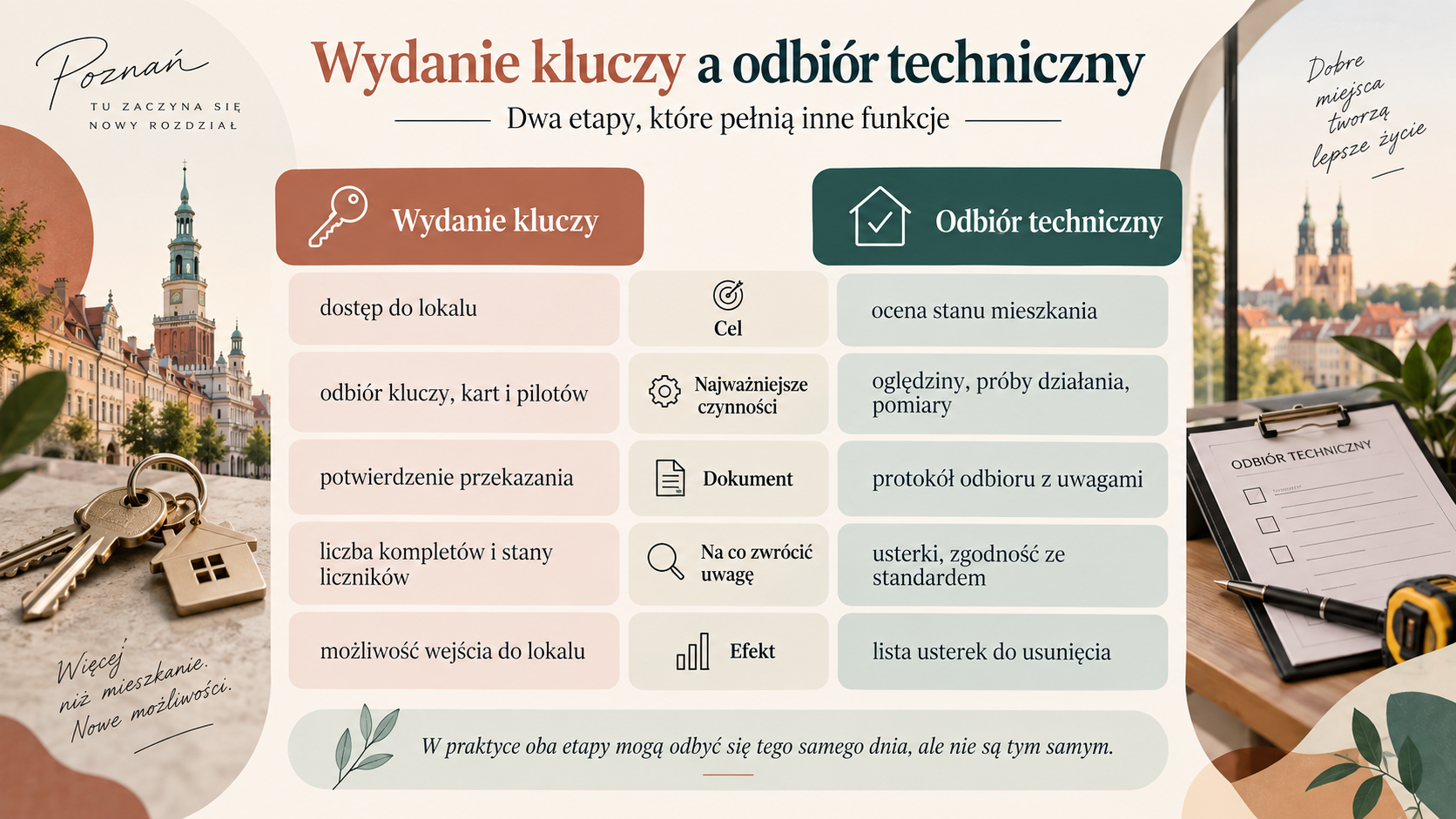 Wydanie kluczy i odbiór techniczny – dwa różne cele